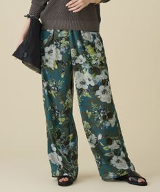 自由区 ボタニカルプリントドロスト パンツ