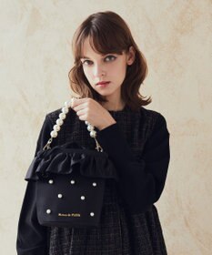 Maison de FLEUR パール２Ｗａｙフリル巾着バッグ