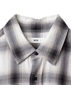 WEGO オンブレチェックグラフィックシャツ（LS）