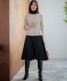 組曲 【前後着用可】コットンカシミヤ混2WAYケーブル ニット