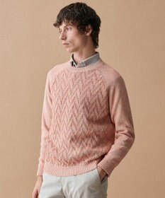 JOSEPH ABBOUD 【綿100％・ジャージー素材・ストレッチ】コンパクトジャージープリントシャツ オレンジ系5