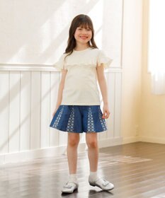 組曲 KIDS 【110-140㎝】レースコンビデニム キュロット