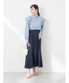 earth music&ecology フリルスリーブブラウス