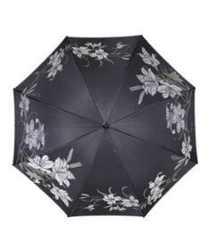 槇田商店 絵おり 百合(ゆり) 長傘 ブラック