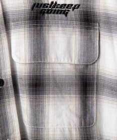 WEGO オンブレチェックグラフィックシャツ（LS）