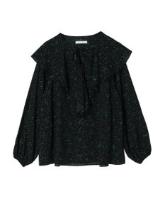 Green Parks 柄アソートラッフル衿ブラウス