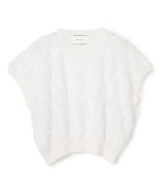 BEIGE， 【洗える】LYCORIS / カットジャカードプルオーバーニット