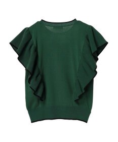 Green Parks 配色フリルニットプルオーバー