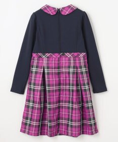 組曲 KIDS 【150-160㎝】チェックタフタドッキング ワンピース