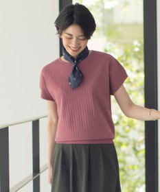 J.PRESS LADIES L 【洗える】レーヨンエリートストレッチ フレンチスリーブ ニット