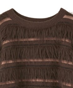 YECCA VECCA フェザーマルチボーダーニット