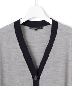 23区 S 【洗える】サステナブルウール Vネック バイカラー カーディガン