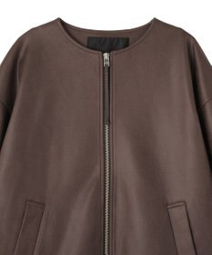 YECCA VECCA レザーライクノーカラーブルゾン