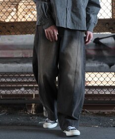 WEGO 【SMLサイズ展開】イージー3Dバレルレッグデニムパンツ