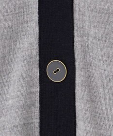 23区 S 【洗える】サステナブルウール Vネック バイカラー カーディガン