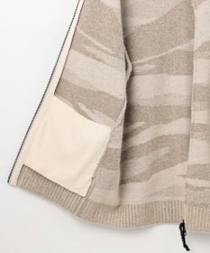 JOSEPH ABBOUD MOUNTAIN 【イタリア糸使用/軽量】ブークレーカモフラージュ  ニット ブルゾン
