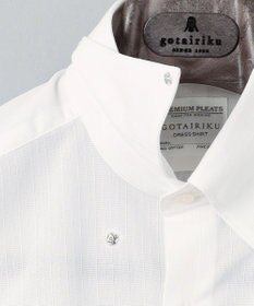 GOTAIRIKU 春夏向け【形態安定】SUMMERPREMIUMPLEATS_スナップダウンカラー _織柄_ 長袖ドレスシャツ(25年春夏モデル)