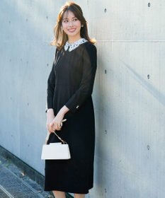 ANY SIS 【2WAY】セレモニーダブルクロス ワンピース ネイビー