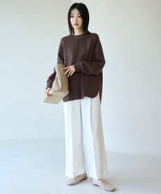 UNFILO L 【野呂佳代さん着用】BEAUTY FORM JERSEY バックZIPプルオーバー