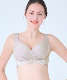 BRADELIS New York 【BRADELIS NewYork peace】綿混キャッチャーカップレースブラ25  ノンワイヤー 補正下着 補整 谷間メイク