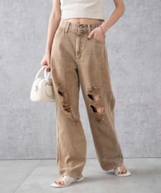 WEGO ヴィンテージウォッシュダメージデニムパンツ