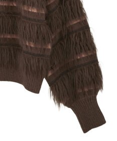 YECCA VECCA フェザーマルチボーダーニット