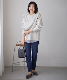 ANY L 【洗濯機可】エンブロイダリーロゴダンボールプルオーバー