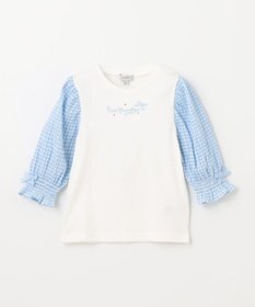 ANY KIDS 袖ギンガム 七分袖 Tシャツ