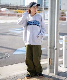 WEGO 【ユニセックス着用ITEM】ワッペンロゴZIPパーカー