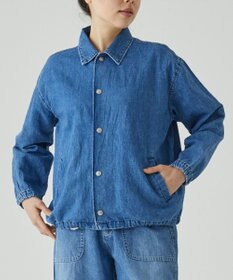 caqu コットンリネンデニムコーチジャケット