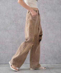 WEGO ヴィンテージウォッシュダメージデニムパンツ