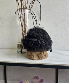 style code 【MERCURYDUO/マーキュリーデュオ】チュールフリル 雑材バケツ型ショルダーバッグ