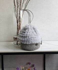 style code 【MERCURYDUO/マーキュリーデュオ】チュールフリル 雑材バケツ型ショルダーバッグ