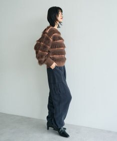 YECCA VECCA フェザーマルチボーダーニット