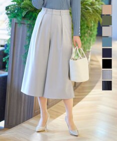 Tiaclasse L 【洗える】涼しく穿けるドライタッチ生地を使用したクロップドワイドパンツ