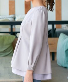 Tiaclasse L 【洗える】レイヤードヘムペプラムブラウス