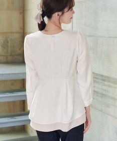 Tiaclasse L 【洗える】レイヤードヘムペプラムブラウス