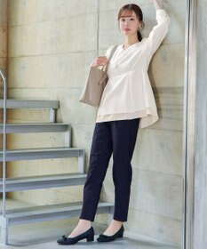 Tiaclasse L 【洗える】レイヤードヘムペプラムブラウス