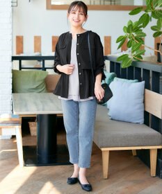 Tiaclasse L 【洗える】レイヤードヘムペプラムブラウス