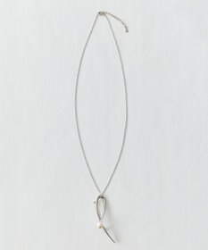 Phoebe 2wayスタイリッシュクロスカーブパールブローチネックレス　シルバー