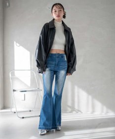 WEGO ローライズスーパーフレアデニムパンツ