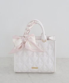 Maison de FLEUR スカーフ付きリボンキルティング2Wayスクエアトート