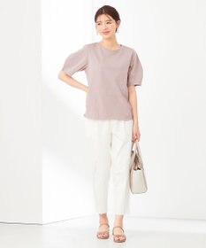 ANY SIS 【汗ジミ防止・UVケア】アーモンドスリーブ カットソー