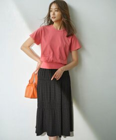 組曲 L 【WEB限定】ステッチストライプドビー ギャザースカート