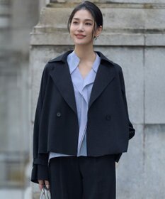 ICB  ミックスブッチャー ショートトレンチコート ネイビー