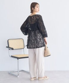 earth music&ecology レースフラワーブラウス