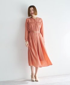 YECCA VECCA ベルト付きギャザーワンピース