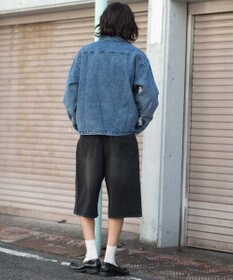 WEGO 【ユニセックス着用ITEM/SMLサイズ展開】スーパーバギーデニムショーツ