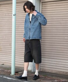 WEGO 【ユニセックス着用ITEM/SMLサイズ展開】スーパーバギーデニムショーツ