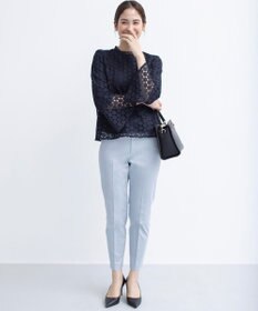 組曲 【WEB限定】サテンストレッチ クロップドパンツ